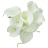 Fleurs décoratives 20 pièces de lys Calla artificielles, faux Bouquet en PU, toucher réel, pour mariage, décoration de maison