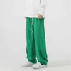 Men's Pants Fashion Trend Sports Casual Loose Elastic Waist Joggers Sweatpants Hip Hop Style Homme Green/black Trousers Y2302