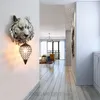 Lampes murales modernes tigre cristal nordique résine animal applique luminaires salon chambre chevet éclairage luminaire