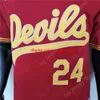 zszyte 2021 Nowy NCAA College ASU State Baseball Jersey Barry Bonds Red Size S-3xl