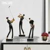 Decorative Objects Figurines Creative Human Statue Resin Art Golf Sculpture Office Decor Modern Craft Home Decoration Cabinet Tabletop Figurines 230210