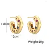 Ohrstecker KAUFEN Mode Gold Farbe Geometrisch Für Frauen Mädchen Luxus CZ Pave Fassung Party Schmuck Weibliche Accessoires