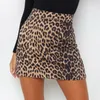 Skirts Sexy Suede Leopard Print Women's Mini A-line High Waist Bodycon Female Short Skirt 2023 Autumn Winter Ladies Bottom