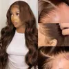 Lace Wigs 30 Inch Chocolate Brown Body Wave Front 13x4 13x6 HD al Braziliaans gekleurd mensenhaar 230210