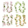 Dekorativa blommor 2m blommor Garland Artificiell sträng med blad Silk Sakura Cherry Blossom Ivy Vine For Home Garden Wedding Arch Decor