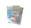 holographic packaging bags PET laser color Aluminum Foil bag Resealable Zip bag One side clear Back plastic packing bag Pouches