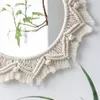 Tapissries Boho Macrame Round Mirror Decorative Mirrors Eesthetic Room Decor Hanging Wall Mirror For Bedroom Living Room House Decoration 230209