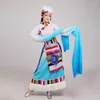 Stage Wear Blue China Traditional Clothing For Women Chinese National Dance Costumes Mongolian Clothes Minority