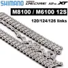 Shimano Deore XT 12 Speed ​​Chain M6100 Горные велосипедные цепи hg M8100 MTB Curren 12V 120 124 126 Связанность 12S велосипедные детали 0210