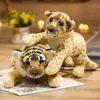 39-58см милый лев тигр леопард плюшевые милые симуляционные куклы фаршированные мягкие реальные, как животные игрушки детские декора подарок