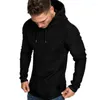 Herren Hoodies Herren Tops Winter Dünner Abschnitt Slim Long Sleeve lässig einfache einfache Farbhut -Kragen Sudaderas Sweatshirt