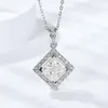 Chains Wholesale Moissanite Gemstone Princess Cut Created Wedding Engagement Pendent Necklace Fine Jewelry 925 Sterling Silver