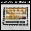 268pcs Tam Moto Gövde Tam Vidalar Kiti Aprila RSV250 RS-250 RSV250RR RS 250 RS250 RR 98 99 00 01 02 03 Motosiklet Kaplama Cıvataları Cam Cıvatası Vidalı Somun Seti