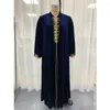 Ethnic Clothing Autumn Winter Velvet Abaya Women Muslim Plus Size Maxi Dress Elegant Dubai Turkey Kaftan Islamic Arabic Robe Eid