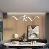 Свет современный алюминиевый галстук форма светодиодные потолочные люстры для столового стола кухня остров гостиная в помещении.