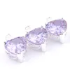 Colares pendentes 3 PCs Presentes de férias Big Oferta Coração Purple Amethyst Gemstone PendantsPenda