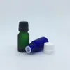 Bottiglie di stoccaggio Bottiglia da viaggio 10ml Fiale di vetro smerigliato trasparente ambra verde blu Fiale di olio essenziale con tappo a prova di manomissione 10 pezzi