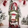 クリスマスデコレーションギフトキャンディバッグ3Dサンタスノーマンドールトートのホーム再利用可能な黄麻布のショッピングの年