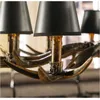 Lights Golden Brownretro راتنجات قرن الوعل ثريات الإضاءة قاعة مطعم مطعم غرفة المعيشة الديكور مصباح مصباح داخلي LED