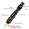 Tattoo Guns Kits Wireless Machine Pen Kit Rotary Set RCA Jack met DC001 Mini LED -voeding Permanente make -up voor kunstlichaam