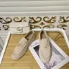 Designer Loropiana Schuhe Frühling und Herbst Neue Lefu Weiche Sohle Push Lazy Single Flache Unterseite Quasten Herren Damen Bequem Lässig Retro