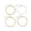 Cavigliere 4pcs/set alla moda oro alla moda caviglia della catena di serpenti per donne alla moda semplice perline per perline di sandalo digi