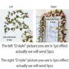 Faux Floral Greenery 3pc Long Artificial Wedding Arch Flower Garland Silk Wall Hanging Rattan Plastic Vine Home Living Room Window Decor Autumn Plant 230209