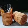 Rattan Chopsticks Tube Spoons Bucket Dinner Knives Forks Tableware Storage Box Pen Pencil Ruler Holder Home Storage Baskets