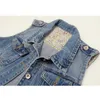 Damesvesten enkele borsten dames denim jas Vest korte bovenkleding groot formaat mouwloze slanke gat jeans jas vazen ​​casual tops 6xl 230209