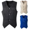 Mens Vests Adult Men Vintage Vest Waistcoat Victorian Black Steampunk Style Gothic Jacquard Swallow Top Costume For Blazer Suit 230209
