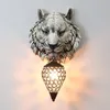 Lampes murales modernes tigre cristal nordique résine animal applique luminaires salon chambre chevet éclairage luminaire