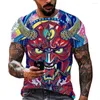 Men's T Shirts Monster Mask Pattern Men's Shirt Fashion Short Sleeve 3D Printing Tees Leisure O-neck Tops Warrior Style Street Trend