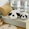 Kussen Decoratief Kussen Zacht Zwart en Wit Liggende Hond Pop Knuffels Kawaii Hond Vorm Kussen Sofa Kussen Cadeau voor Kinderen Meisje Pr233G