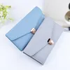 New Korean Soft Handbag Ladies Long Purse Fashion Pure Color Envelope Button Wallet Litchi Wallet296N