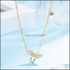 Collane con ciondolo Collana Bee Sier Gemma di citrino naturale 14K Placcato oro reale Catena Gioielli Cristalli Pendenti con consegna a goccia Dhxdj