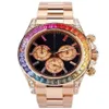 2021 Sapphire Crystal Rose Gold Watch Luxury Automatic Mechanical 116599 Rainbow Diamond Bezel Mens Watches Fashion Wristwatches266a