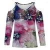 Women's Blouses Sexy Deep V Neck Women Tops en Spring Fashion Floral Pirnt Office Lady Shirts Summer Cold Schouder Streetwear pullovers