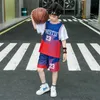 Clothing Sets Boys Summer Clothing Sets Short Sleeve Sport Suits Casual ONeck Letters Print QuickDrying Basketball Jersey Teenager Clothes W230210