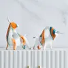 Decorative Objects Figurines Modern Art Graffiti Cow Miniature Ornament Figurines for Interior Home Living Room Decor Desk Accessories Sta 230209