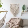 Takestries Patimate Macrame Wall pendurado Tapestry Decoração de parede de algodão Bohemian Madeiro Tecido Home Decoration Beautiful Gifts 55x70cm 230209