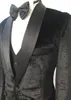Herrenanzüge Flanell mit Muster Bräutigam Smoking Schal Revers Herren Business Anzug Hochzeitsfeier Abendessen Dreiteilige Jacke (Jacke Hose