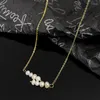 Pendant Necklaces 2023 Korean Exquisite Simple Pearl Chain Necklace Fashion Temperament Cross Women's Jewelry