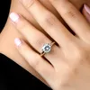 Solitaire Ring Luxury 2Ct Round Diamond s For Women 925 Sterling Silver Wedding Party Sparkling Femme Fine Jewelry Free Shipping Y2302