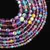 Pärlor Flash Stone färgglad frostad naturlig runda för smycken som gör DIY-armband handgjorda strängar 6-12 mm