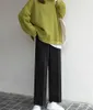 Damenhosen Frauen Woolen Breites Bein Hohe Qualität Casual Übergroße Frühling Herbst Grundlegende Weibliche Korea Dame Hosen Elastische Chic