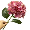 Fleurs décoratives une branche de fleur d'hortensia artificielle en plastique vraie touche Laurustinus tige avec feuille verte pour mariage maison Floral