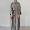 Vêtements ethniques Kaftan Robe Top Jirt Set Fashion Islamic musulmane de grande taille Abaya Mosquée Ramadan Prière