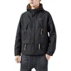 Jackets masculinos outono 2023 Menas de carga com capuz masculinas masculino Hip Hop High Street Pilot Coats Masculino de retalhos casual Windbreaker casual