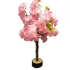 装飾的な花ミニスタイル人工絹の花の桜の木の飾りシミュレーション植物木のテーブル家庭の装飾のためのテーブル