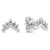 Stud Earrings 925 Sterling Silver Sparkling Crown Daisy Flower Tiara Wishbone Signature Pave Double Earring For Women Pandoradora Jewelry